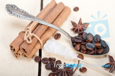 Coffe Sugar And Spice Stock Photo