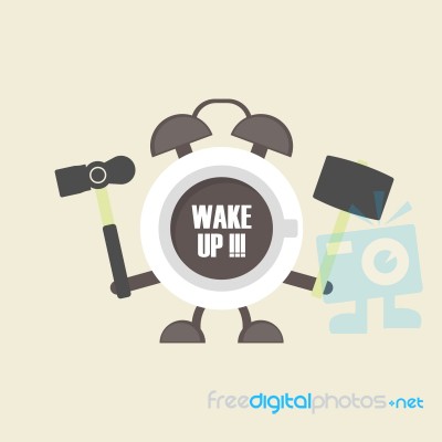 Coffee Alarm Clock Stock Image