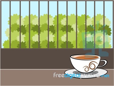 Coffee And Background Illustration Stock Image