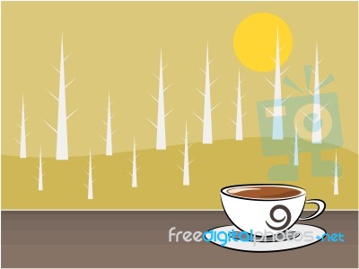 Coffee And Background Illustration Stock Image