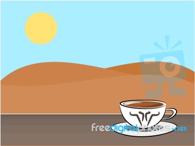 Coffee And Background Illustration Stock Image