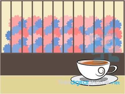 Coffee And Background Illustration Stock Image