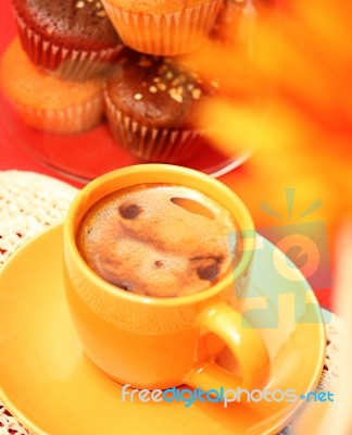 Coffee And Cupcakes Stock Photo