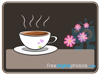 Coffee And Flower Illustration Stock Image