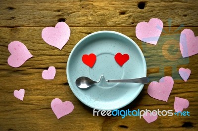 Coffee And Love Of Valentine Day Concept Of Love Stock Photo