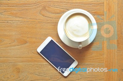 Coffee And Smartphone Is Modern Lifstyle Stock Photo