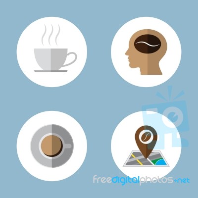 Coffee And Tea Flat Icon Set Stock Image