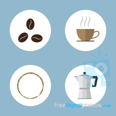 Coffee And Tea Flat Icon Set Stock Image