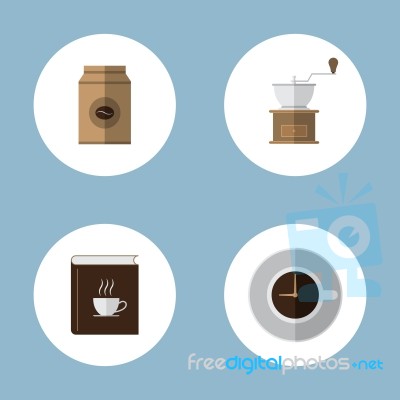 Coffee And Tea Flat Icon Set Stock Image