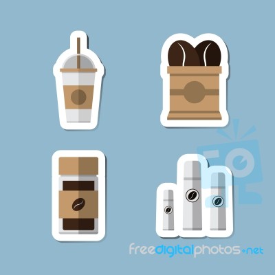 Coffee And Tea Flat Icon Set Stock Image