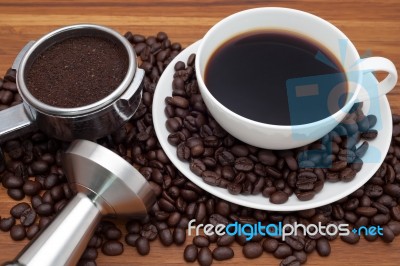 Coffee And Tools Stock Photo