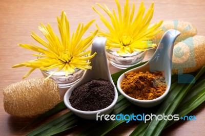 Coffee And Turmeric Scrub Stock Photo