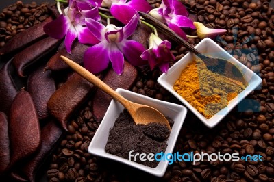 Coffee And Turmeric Scrub Stock Photo