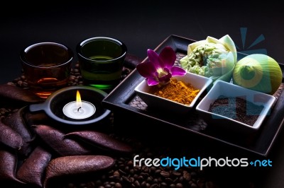 Coffee And Turmeric Scrub Stock Photo