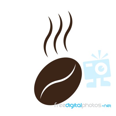 Coffee Bean With Steam  Illustration Stock Image