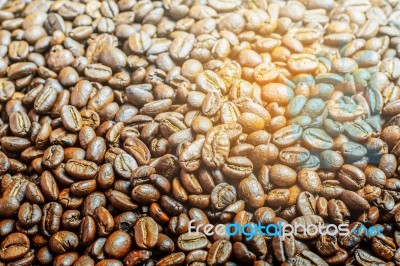 Coffee Bean With The Background Stock Photo