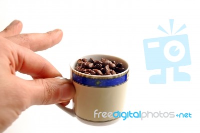 Coffee Beans Cup Stock Photo