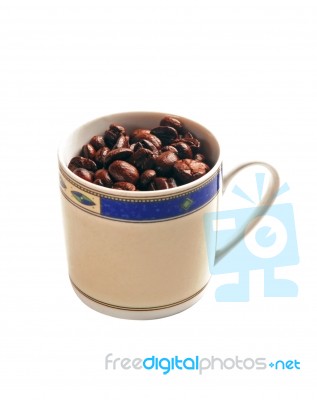 Coffee Beans Cup Stock Photo