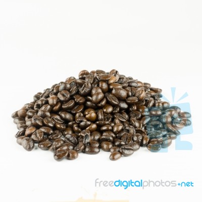 Coffee Beans Isolated On White Stock Photo