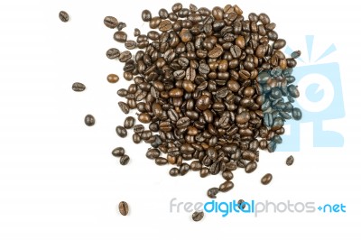 Coffee Beans Isolated On White Stock Photo