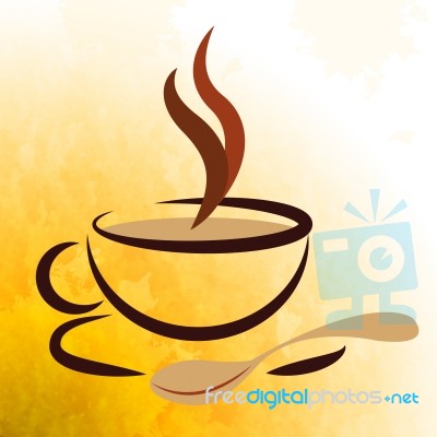 Coffee Beverage Represents Caffeine Cafe And Cafeteria Stock Image