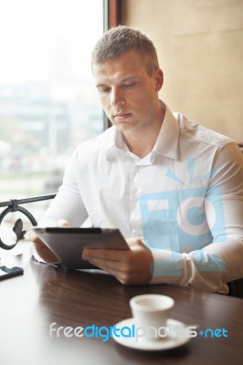 Coffee Break In Restorant Stock Photo