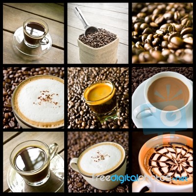 Coffee Collage Stock Photo