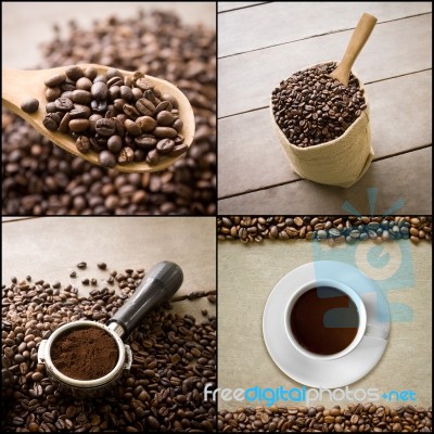 Coffee Collage Stock Photo