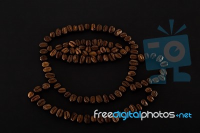 Coffee Cup Consist  Of Coffee Beans Stock Photo