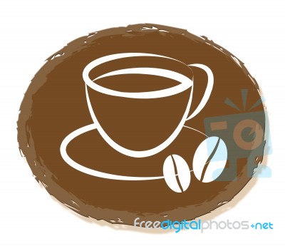 Coffee Cup Indicates Beverages Cafeteria And Cafe Stock Image