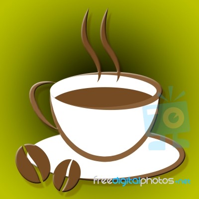 Coffee Cup Indicates Caffeine Drink And Coffeecup Stock Image