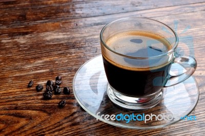 Coffee Cup With Roasted Coffee Beans Stock Photo