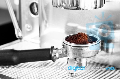 Coffee Grind In Group With Black And White Background Stock Photo