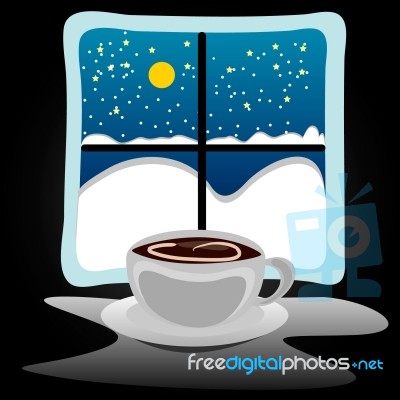 Coffee In Winter Stock Image