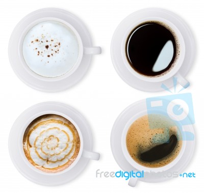 Coffee Isolated White Collection Set With Clipping Path Stock Photo