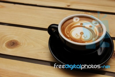 Coffee Latte With A Dog Image Stock Photo