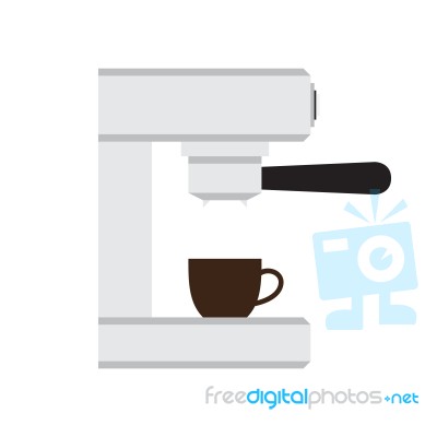 Coffee Machine With Cup In Love Heart  Illustration Stock Image