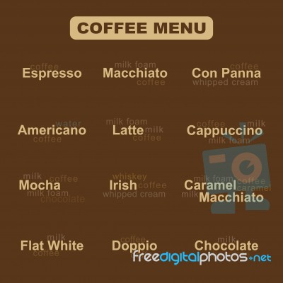 Coffee Menu Stock Image