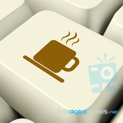 Coffee Mug Icon Computer Key Stock Image