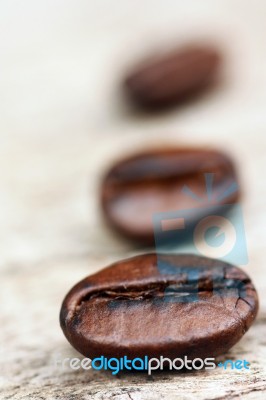 Coffee On Grunge Wooden Background Stock Photo