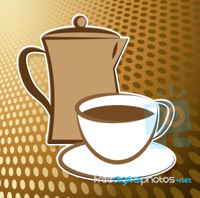 Coffee Pot Icon Shows Cafe And Beverages Stock Image