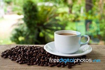 Coffee With Bean Stock Photo