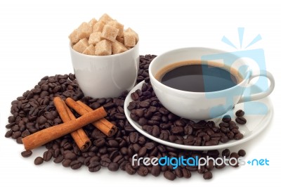 Coffee With Cinnamon Stock Photo