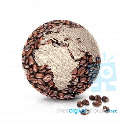 Coffee World 3d Illustration Europe And Africa Map Stock Photo