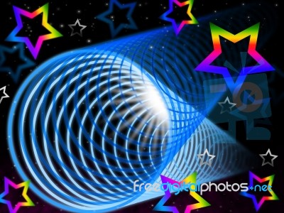 Coil Background Means Brightness And Rainbow Stars
 Stock Image