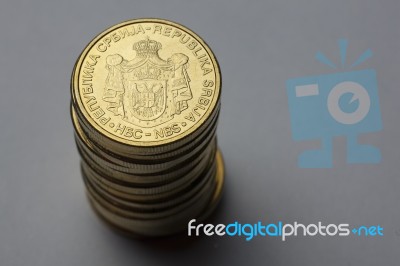 Coin Stacked Stock Photo