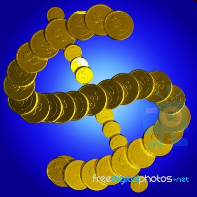 Coins Dollar Symbol Shows American Market Stock Image