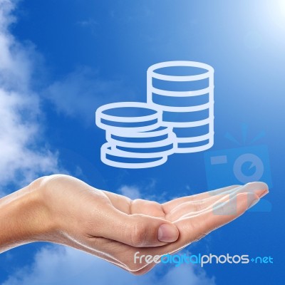 Coins Icon Stock Photo