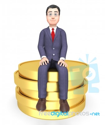 Coins Money Shows Business Person And Commerce 3d Rendering Stock Image