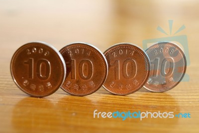 Coins Of South Korea Stock Photo